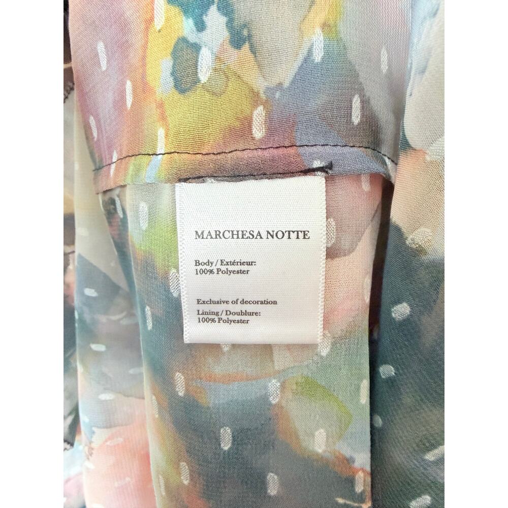 NWT MARCHESA ROSA DRESS WEDDING GUEST ABSTRACT FLORAL ASYMMETRIC MAXI SPRING - Picture 6 of 16